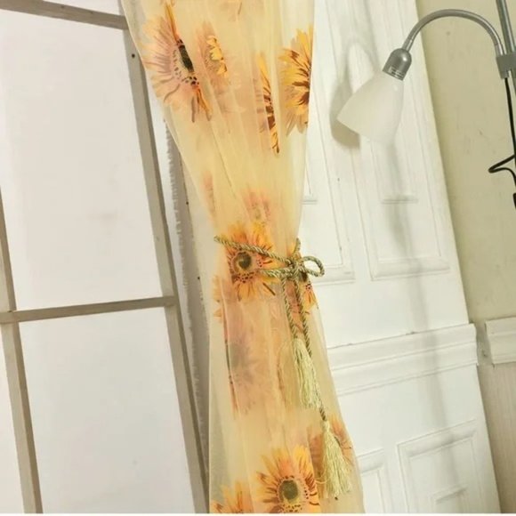 Curtains 2 Panels Sheer Sunflower 🌻 - Picture 6 of 6
